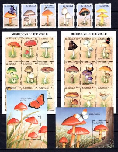 St. Vincent MiNr. 4304-4327 + Block 448-449 postfrisch Pilze
