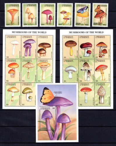 Dominica MiNr. 2471-2494 + Block 352 postfrisch Pilze