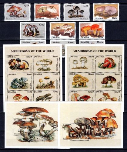 Sambia MiNr. 834-855 + Block 43-49 postfrisch Pilze
