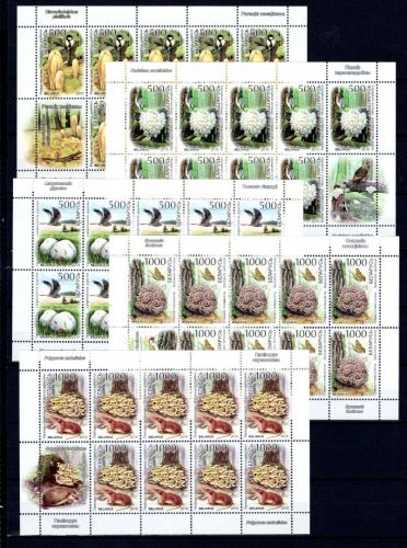 Weissrussland MiNr. 828-832 postfrisch als Kleinbögen, Pilze