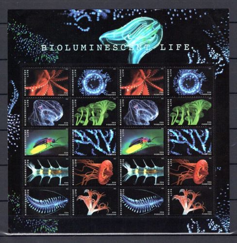 USA MiNr. 5465-5474 postfrisch als Kleinbogen, Biolumineszenz
