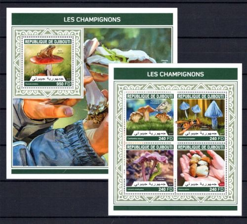 Dschibuti MiNr. 2159-2162 + Block 1135 postfrisch Pilze
