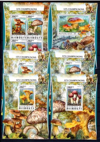 Dschibuti MiNr. 1024-1027 + EB + Block 208 postfrisch Pilze