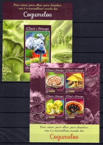 Sao Tome e Principe MiNr. 6621-6624 + Block 1174 postfrisch Pilze
