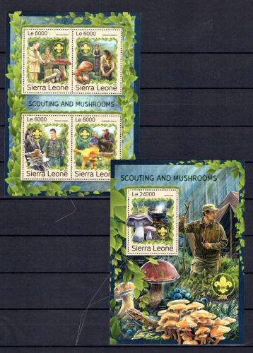 Sierra Leone MiNr. 7913-7916 + Block 1115 postfrisch Pilze + Pfadfinder