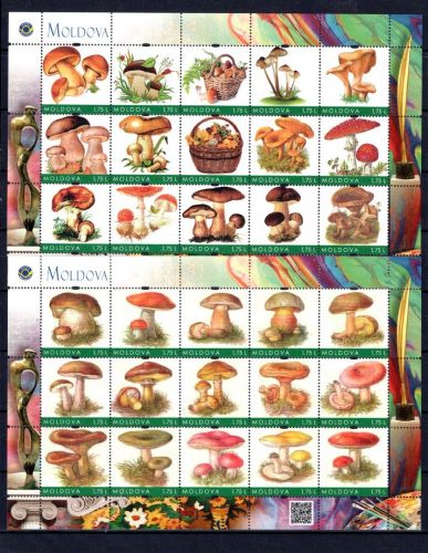 Moldawien MiNr. 937 postfrisch 2 ZD-Bögen, Pilze