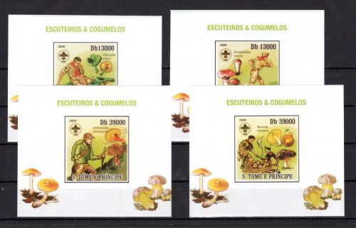 Sao Tome e Principe MiNr. 4120-4123 + EB + Block 704 postfrisch Pilze