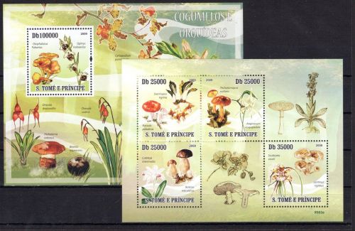 Sao Tome e Principe MiNr. 4226-4229 + Block 730 postfrisch Pilze