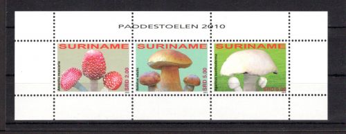Surinam MiNr. 2371-2373 postfrisch ZD-Bogen, Pilze