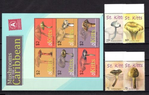 St. Kitts MiNr. 1095-1104 postfrisch Pilze