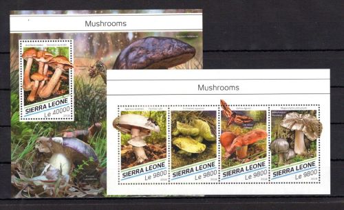 Sierra Leone MiNr. 9734-9737 + Block 1475 postfrisch Pilze