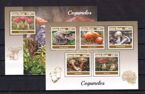Guinea Bissau MiNr. 9798-9802 + Block 1689 postfrisch Pilze