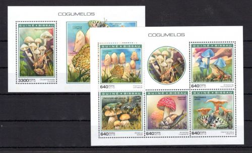 Guinea Bissau MiNr. 10293-10297 + Block 1771 postfrisch Pilze