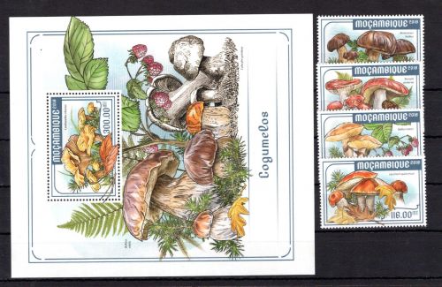 Mosambik MiNr. 9349-9352 + Block 1310 postfrisch Pilze