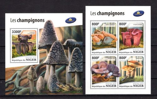 Niger MiNr. 6000-6003 + Block 902 postfrisch Pilze