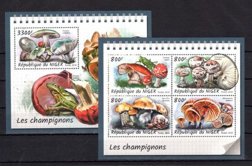 Niger MiNr. 5748-5751 + Block 851 postfrisch Pilze