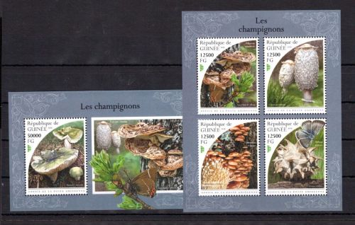 Guinea MiNr. 13386-13389 + Block 2979 postfrisch Pilze