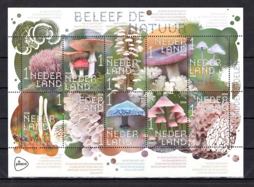 Niederlande MiNr. 3750-3759 postfrisch als ZD-Bogen, Pilze