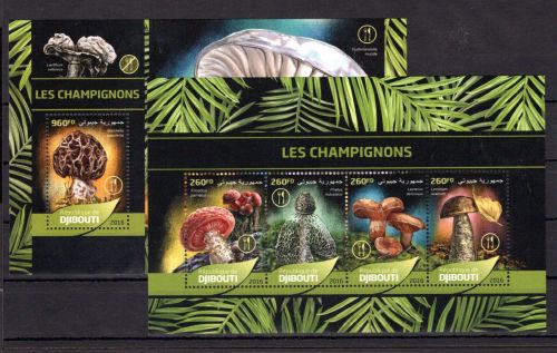 Dschibuti MiNr. 1224-1227 + Block 326 postfrisch Pilze