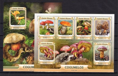 Guinea-Bissau MiNr. 8404-8409 + Block 1456 postfrisch Pilze