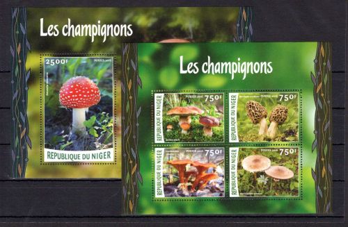 Niger MiNr. 4097-4100 + Block 524 postfrisch Pilze