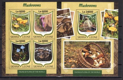Sierra Leone MiNr. 7513-7516 + Block 1035 postfrisch Pilze