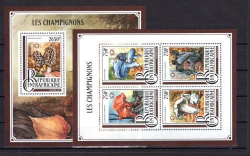 Zentralafr. Republik MiNr. 6625-6628 + Block 1546 postfrisch Pilze