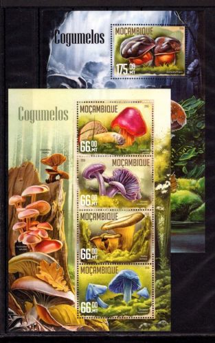 Mosambik MiNr. 8439-8442 + Block 1128 postfrisch Pilze