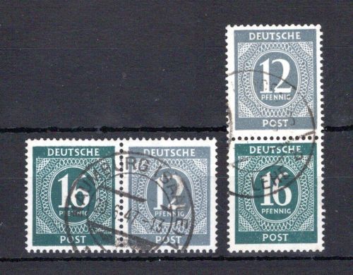 Gemeinschaftsausgaben MiNr. W 158 / S 294 gestempelt