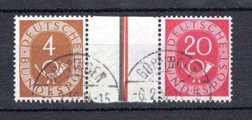 Bund Zusammendruck MiNr. WZ 3 gestempelt ungefaltet