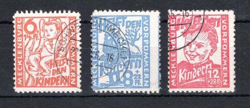 SBZ Mecklenburg-Vorpommern MiNr. 26-28 gestempelt geprüft Kramp