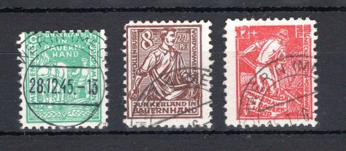 SBZ Mecklenburg-Vorpommern MiNr. 23-25 a gestempelt geprüft BPP