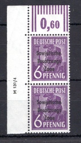 SBZ Allg. Ausgaben MiNr. 183 DV postfrisch Knick im Bogenrand ungefaltet