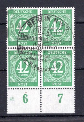 Gemeinschaftsausgabe MiNr. 930 Sonderstempel 4er Block, Rand angefaltet