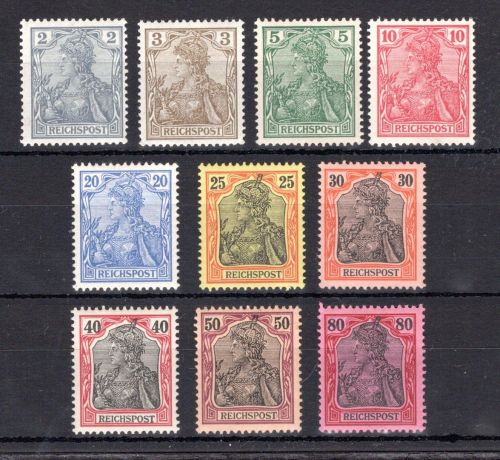 Kaiserreich MiNr. 53-62 mit Falz