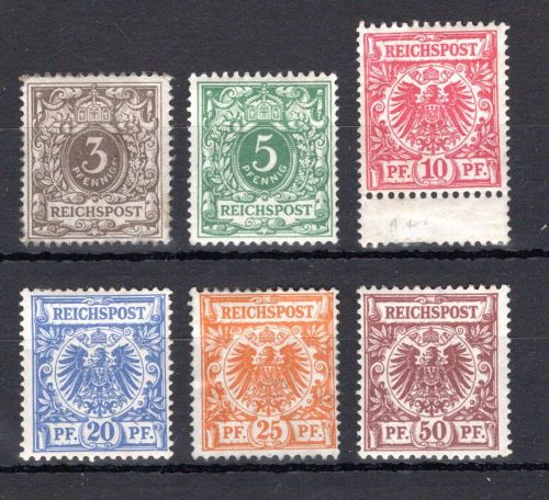 Kaiserreich MiNr. 45-50 mit Falz