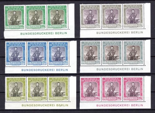 Venezuela MiNr. 1370-1375 postfrisch 3er Eckrand, Bundesdruckerei Berlin