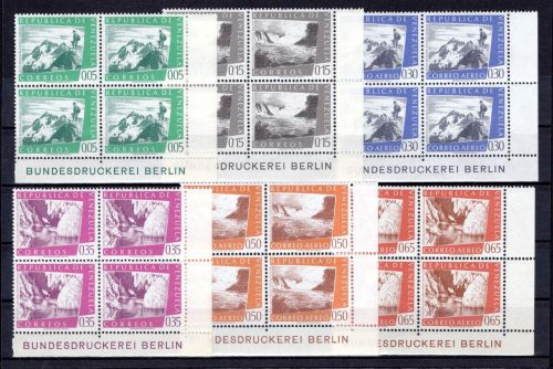 Venezuela MiNr. 1304-1309 postfrisch 4er Eckrand, Bundesdruckerei Berlin