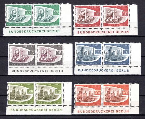 Venezuela MiNr. 1358-1363 postfrisch 2er Eckrand, Bundesdruckerei Berlin