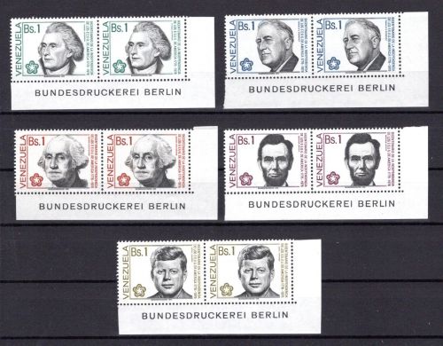 Venezuela MiNr. 2049-2053 postfrisch 2er Eckrand, Bundesdruckerei Berlin