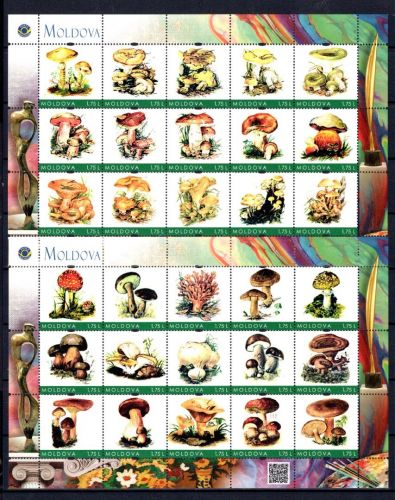 Moldawien person. Marken MiNr. 937 postfrisch 2 Kleinbögen, Pilze