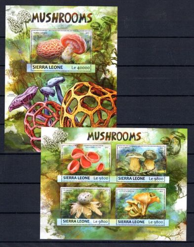 Sierra Leone MiNr. 8235-8238 + Block 1176 postfrisch Pilze