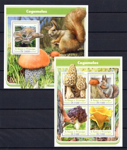 Sao Tome e Principe MiNr. 7023-7026 + Block 1254 postfrisch Pilze