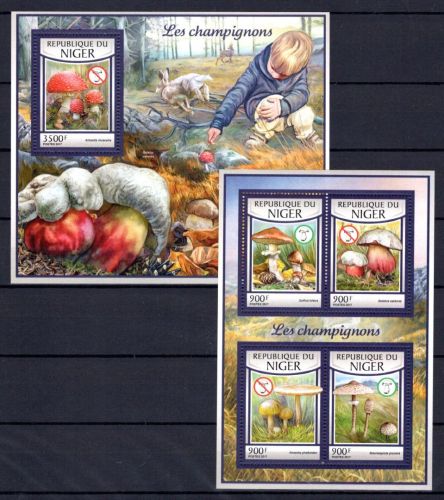 Niger MiNr. 4727-4730 + Block 650 postfrisch Pilze