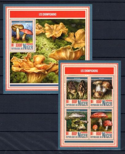Niger MiNr. 5241-5244 + Block 750 postfrisch Pilze