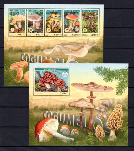 Guinea Bissau MiNr. 9146-9150 + Block 1580 postfrisch Pilze