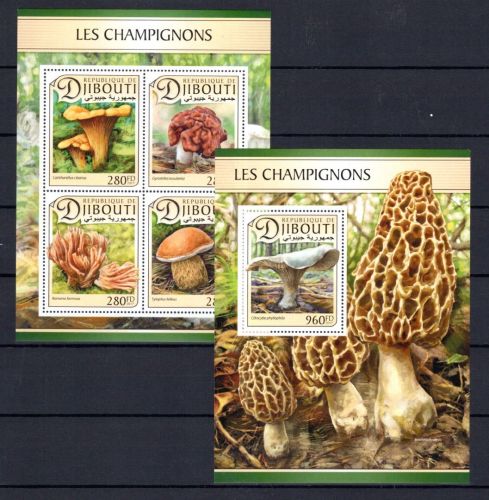 Dschibuti MiNr. 1438-1441 + Block 528 postfrisch Pilze