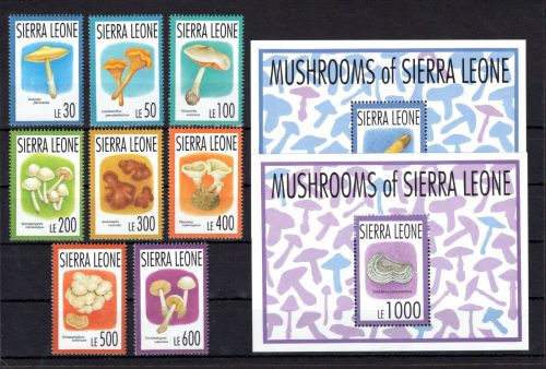 Sierra Leone MiNr. 1999-2006 + Block 220-221 postfrisch Pilze