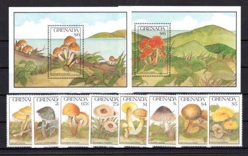 Grenada MiNr. 2268-2275 + Block 283-284 postfrisch Pilze