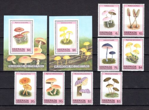 Grenada Grenadinen MiNr. 1191-1198 + Block 174-175 postfrisch Pilze